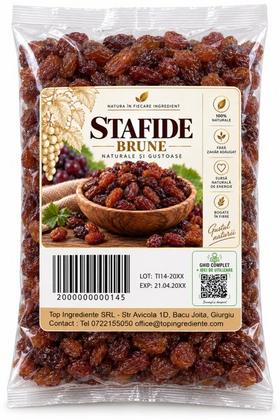 Top Ingrediente Stafide Brune –1kg- Gust Dulce-, Plin de Energie și Sănătate