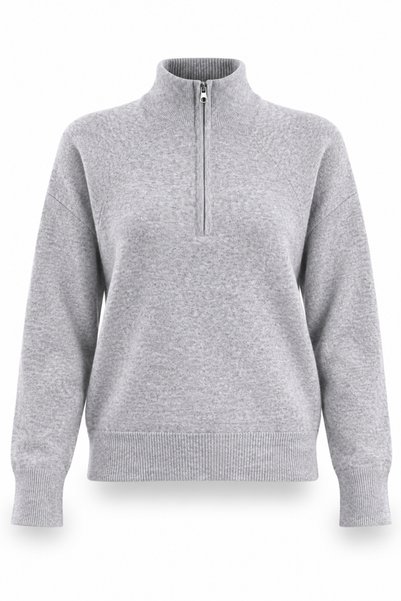 5in1Canpolat Gray Half-Zip Sweater 261079