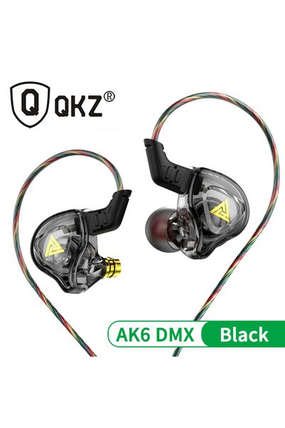 Choice AK6 DMX-Black QKZ AKX HIFI Heavy Bass Transparent Earphones IEM Monito...