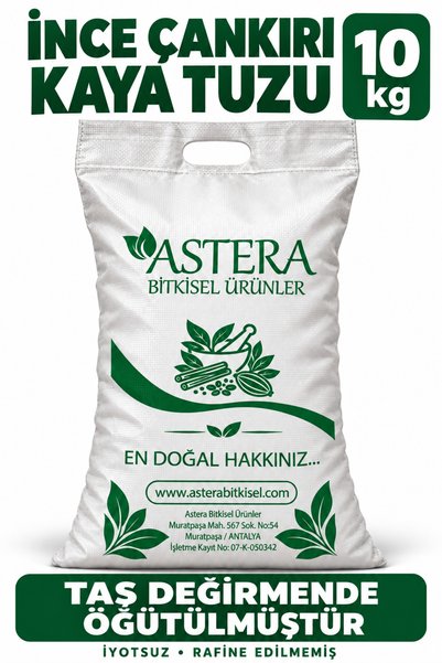 ASTERA 10 Kg Çankırı Kaya Tuzu İnce Öğütülmüş Yemeklik Sofralık (Taş Değirmen...