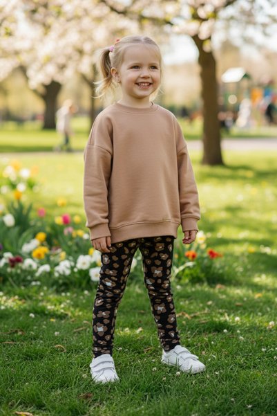 Fulla Moda Leopar Desenli Kız Çocuk Tayt