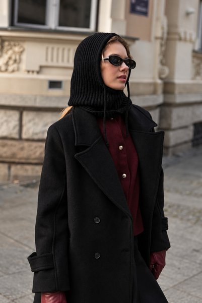 VEGA MODA Tricotaj reglabile Căciulă groasă de tricotat, Balaclava, Căciulă d...