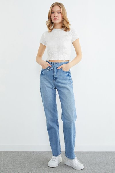 Fulla Moda Beli Belted Palazzo Jean