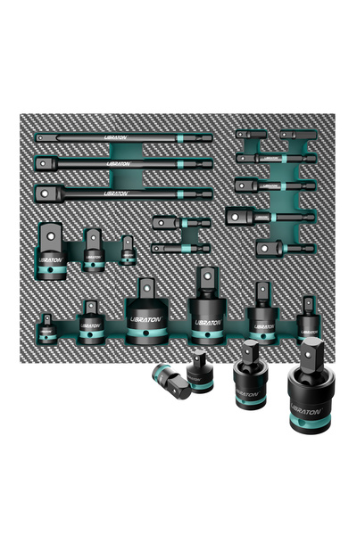Choice 20 pcs set LIBRATON 1/4" 3/8" 1/2" Impact Socket Adapters and Reducer,...