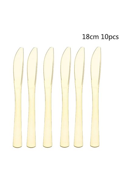 Choice6 10pcs knife Blue Black Gold Party Decorations Blue and Gold Disposabl...