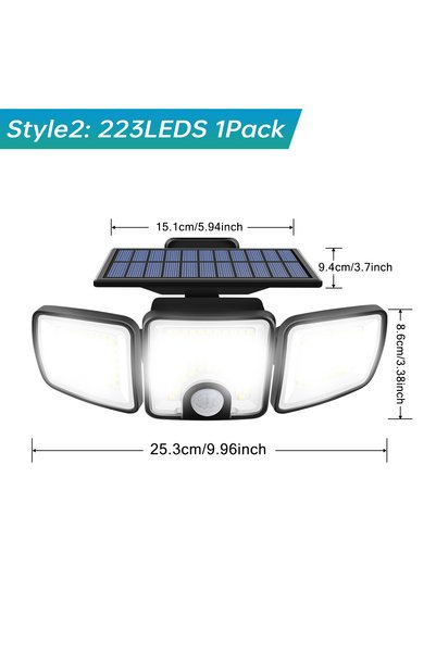 choice2 1pcs Style2 3000LM Solar Light With Dual PIR Motion Detector 3 Lighti...