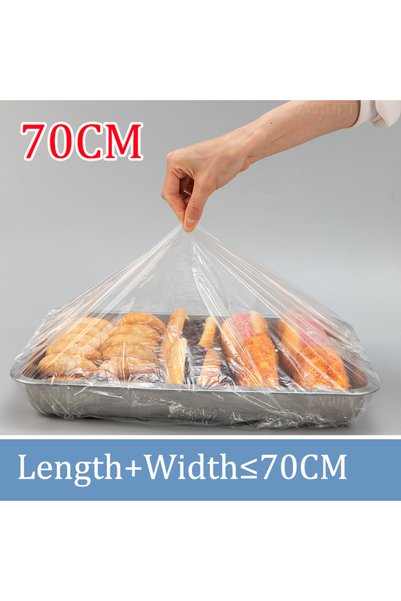 Choice4 50 قطعة غطاء طعام بلاستيكي مرن للاستخدام مرة واحدة، بأحجام 70 سم و38/...