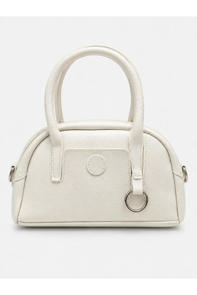 lalettobags Women's Beige Alin Model Silver Ring Detailed Hand & Shoulder Bag
