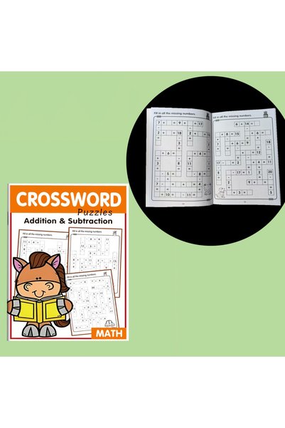 Choice Number fill-in Children's Math Crossword Puzzle Book, Practice Additio...