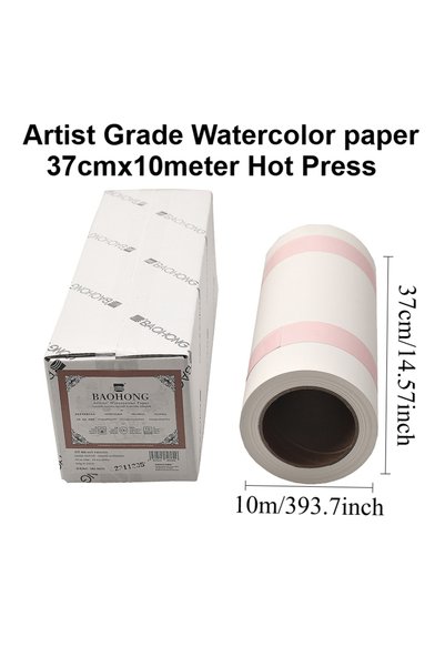 Choice Artist Roll 37cmx10m Hot Press New Baohong Artist Grade 100% Cotton Wa...