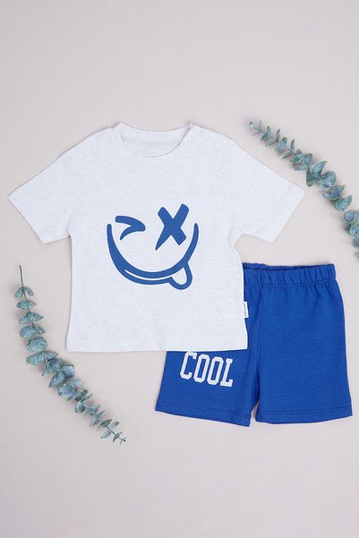 Fulla Moda 100% Cotton Printed Boys' 2-Piece Set