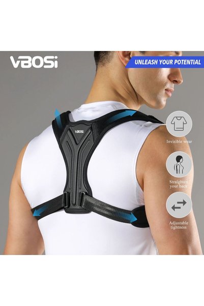 choice2 XL black VBOSi Adjustable Upper Back Support Sporty Shoulder Belt Pos...