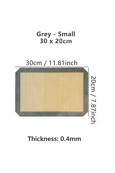Choice 0.4mm Grey 30x20cm 1PC Silicone Baking Mat for Oven, Thin 0.4mm, Reusa...