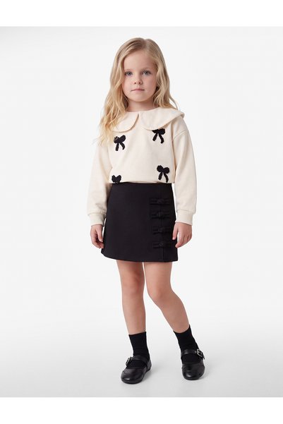 Koton Frog Closure Detailed Above-Knee Skirt