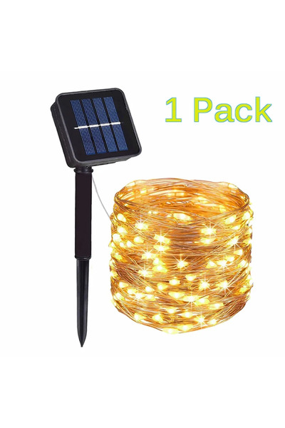 Choice 12M-100LED Warm White 1pc 12m 100leds Solar String Fairy Lights Outdoo...