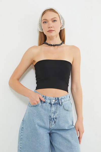 Fulla Moda Basic Covered Strapless Bustier