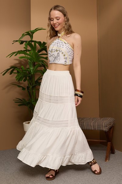 Fulla Moda Elastic Waist Lace Pack Maxi Skirt