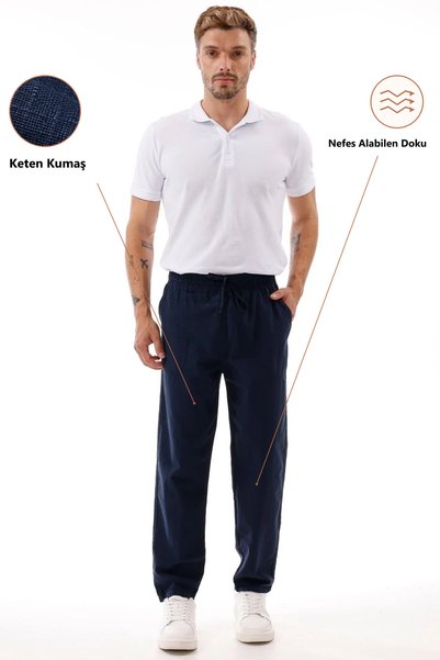 Freemen Pantaloni largi de in albastru bleumarin pentru bărbați - Gamă largă ...