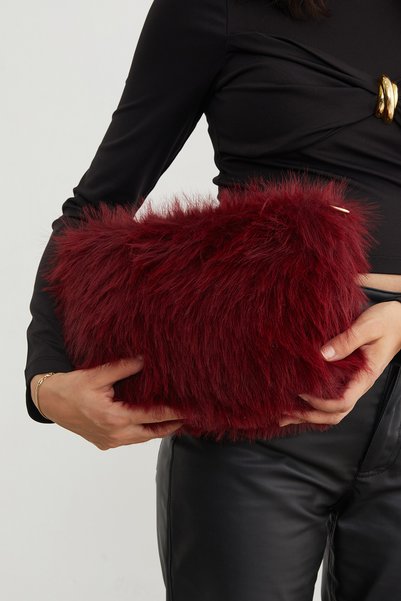 Fulla Moda Pelüş Kol Çantası