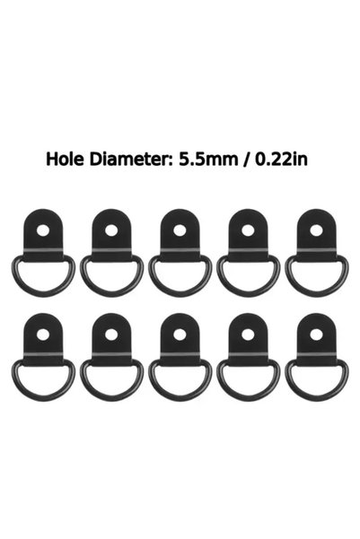 Choice1 5.5mm 10PCS Black 10PCS D Ring Tie Down Anchors Heavy Duty Lashing Ri...