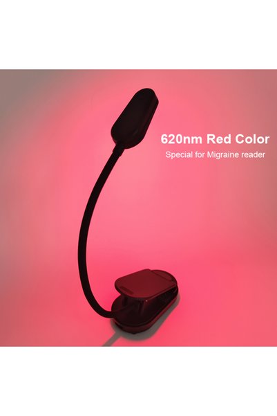 Choice Red Book Light 620nm Red Clip-On Book Light Rechargeable Portable Read...