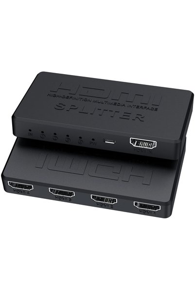 Choice موزع HDMI 1 في 4 مخرج 1 في 4 مخرج محول فيديو HD 4K كابل متوافق مع HDMI...