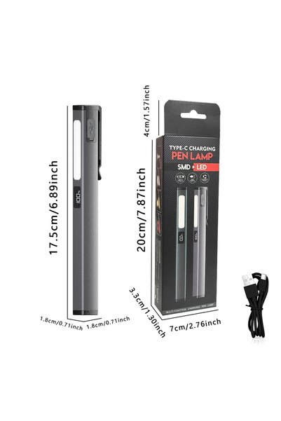 Choice Li-Polymer Battery GRAY white light Rechargeable Pen Light Flashlight ...