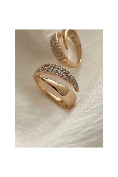 Choice JZ0020 Gold Plated Sun Rings for Women Natural Stone Inlaid in Hollow ...