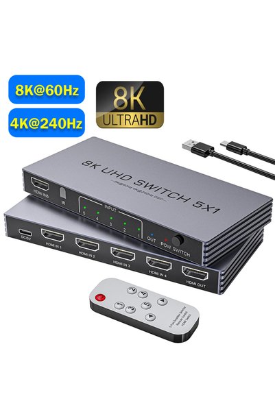 Choice 5 in 1 out New Upgrade 8K@60Hz 4K@240Hz HDMI Switch 5 in 1 out 48Gbps ...