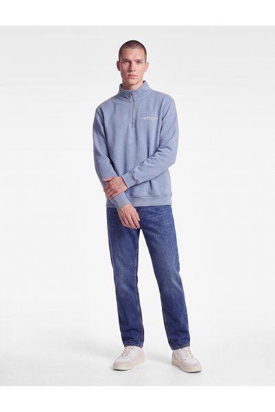 Koton Long Sleeve Three Threaded Yarns Half Zipper Printed Sweatshirt
