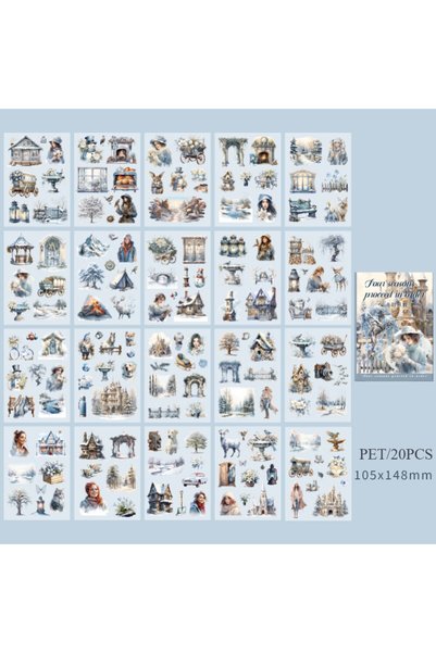 choice2 B 20Sheets PET Stickers Season Series PET Decorative Stickers Diary G...