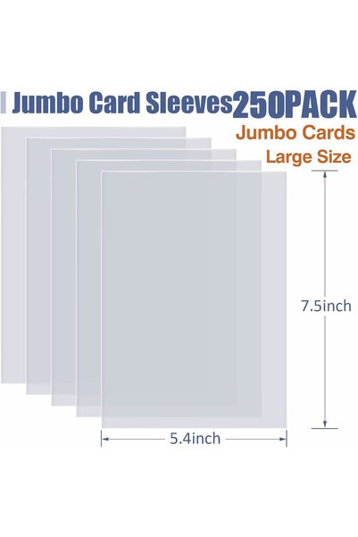 Choice4 250 Jumbo Cards Sleeves L Xl Large Size Transparent Card Holder Prote...