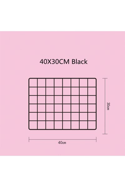 Choice 30x40cm Black Grid Photo Wall Accessories Hanging Basket Wrought Iron ...