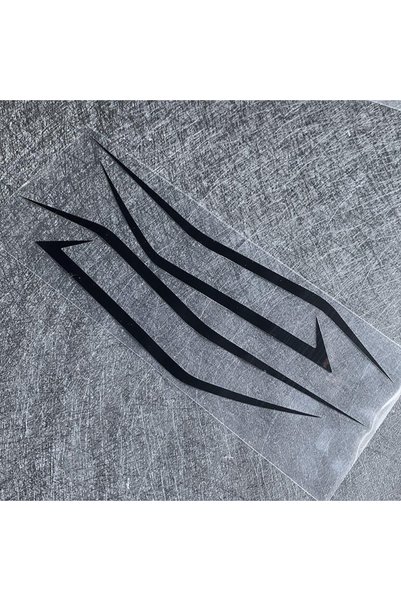 Choice1 30X6CM black Curvy Motorcycle Stickers Motorbike Electrocar Front Cow...
