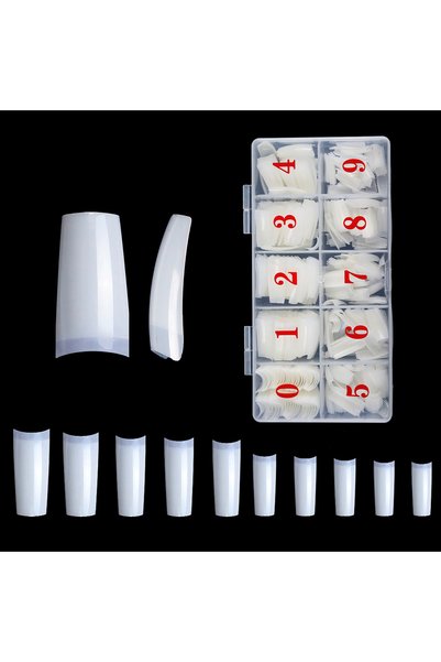 Choice 06 500pcs French Nail Tips Clear Nature False Half Cover Press On Acry...