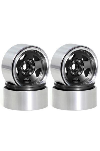 Choice 4pc black RC Rims 4pcs 1.9 Inch Beadlock RC Wheel Rim Set Wheel Hub fo...