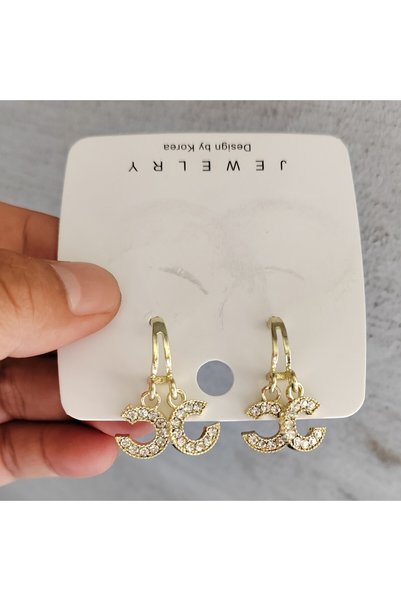 Choice c1 Women's Double C Letter Stud Earrings Fashion Jewelry for Daily Wea...