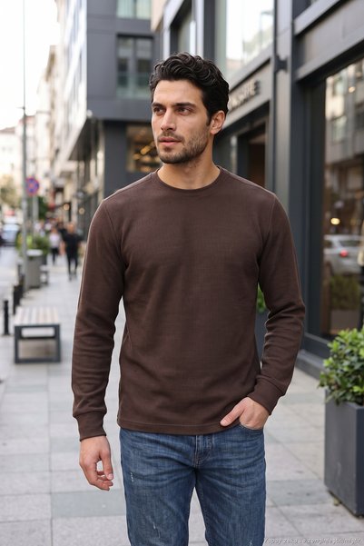 Buratti Pamuklu Bisiklet Yaka Normal Kalıp Basic Sweat Erkek SWEAT 5905073