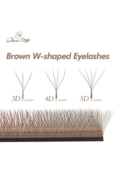 Choice10 8-15mm MIX 0.07mm C 4D W Brown GLAMLASH Brown 3D 4D 5D Eyelashes C/D...