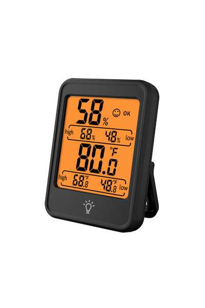 Choice MC41 مقياس حرارة رقمي LCD كبير الحجم أسود اللون لقياس درجة الحرارة وال...