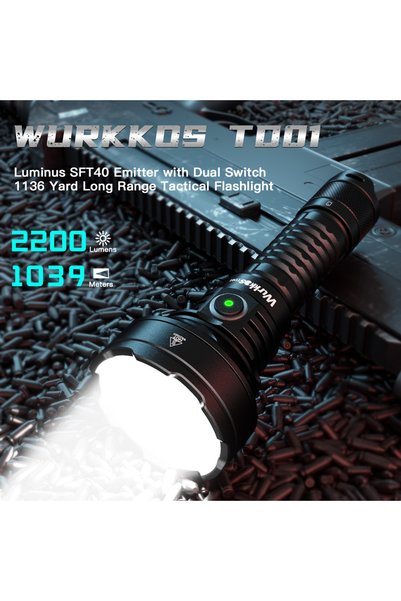 Choice مصباح يدوي تكتيكي قابل لإعادة الشحن من نوع Wurkkos TD01 21700، مزود بم...