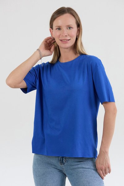 Fulla Moda Basic Bisiklet Yaka Oversize Modal Tişört