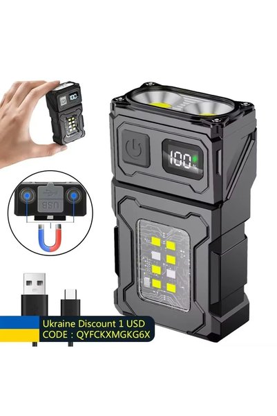Choice 1PC Mini USB Rechargeable LED Flashlight Tail Magnet Super Bright Camp...