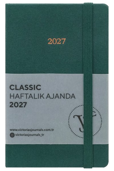 Victoria's Journals مفكرة أسبوعية كلاسيكية 2027 – غلاف صلب بنسيج الكتان، مقاس...