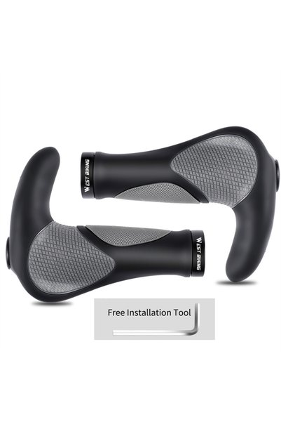 Choice 1 pair Black WEST BIKING Ergonomic Bicycle Grip Lock-on Handlebar Cove...
