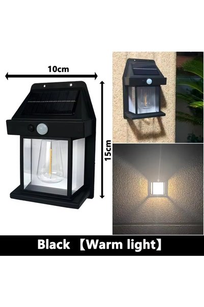 Choice1 balck-1pc Outdoor Solar Tungsten Wall Light with Motion Sensor IP65 W...