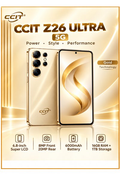 CCIT هاتف Z26 الترا بتصميم مميز، ذاكرة وصول عشوائي 16 جيجابايت وذاكرة تخزين 1...