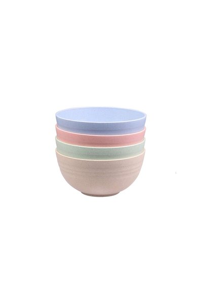 Choice 1 set LMETJMA 4Pcs Unbreakable Reusable Cereal Bowls Wheat Straw Bowls...