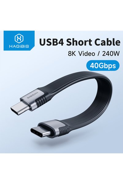 Choice كابل بيانات هاجبيس USB4 رمادي اللون بسرعة 40 جيجابت في الثانية من USB ...