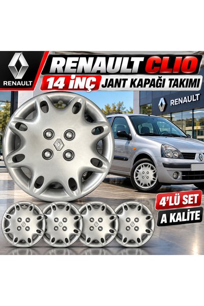 Universal 14 inç Renault Clio Orijinal Tasarım Jant Kapağı Seti (4'lü Set - A KALİTE